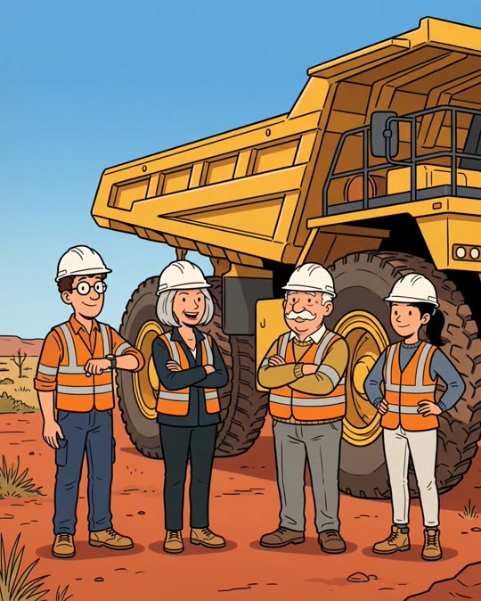 Scene 5: the crew waiting by the truck